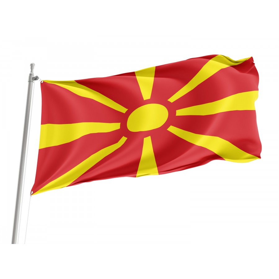 Flag of North Macedonia, Patriotic Flags, Unique Design Print, Flags for Indoor & Outdoor Use