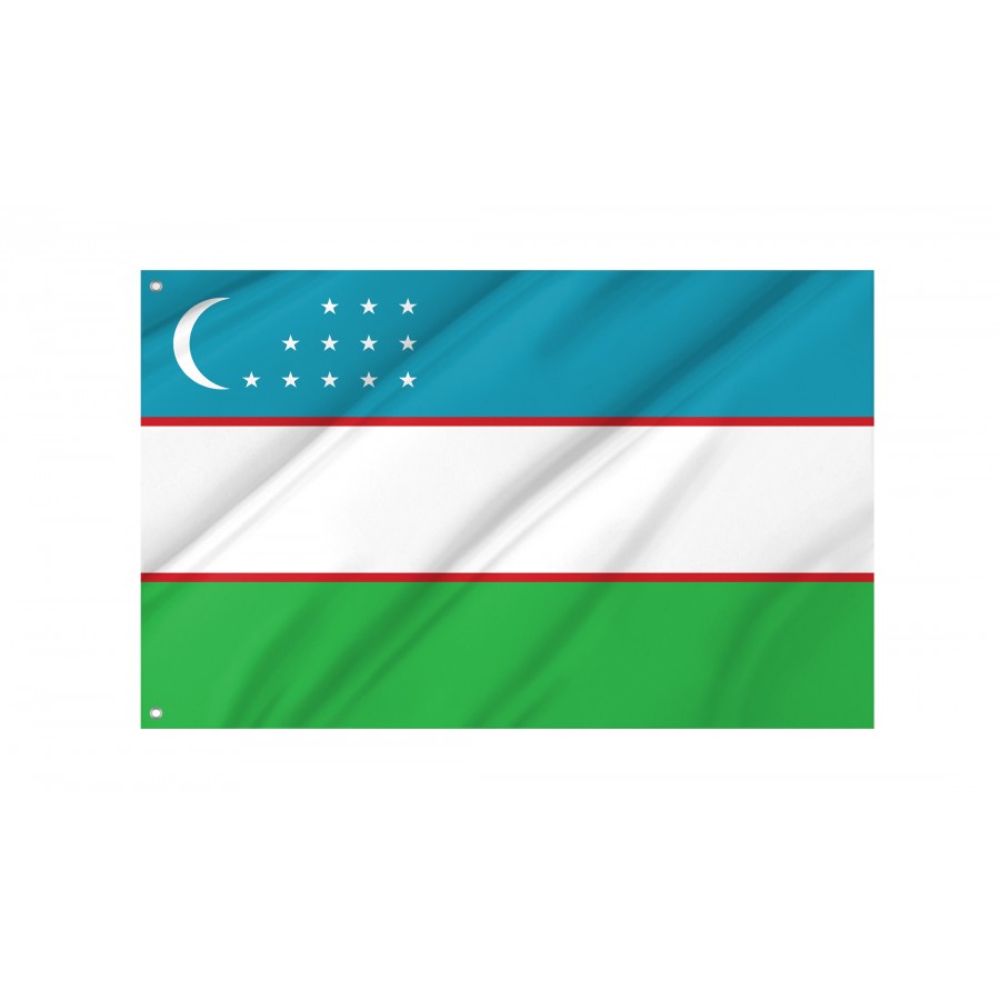 Flag of Republic of Uzbekistan, Patriotic Flags, Unique Design Print, Flags for Indoor & Outdoor Use