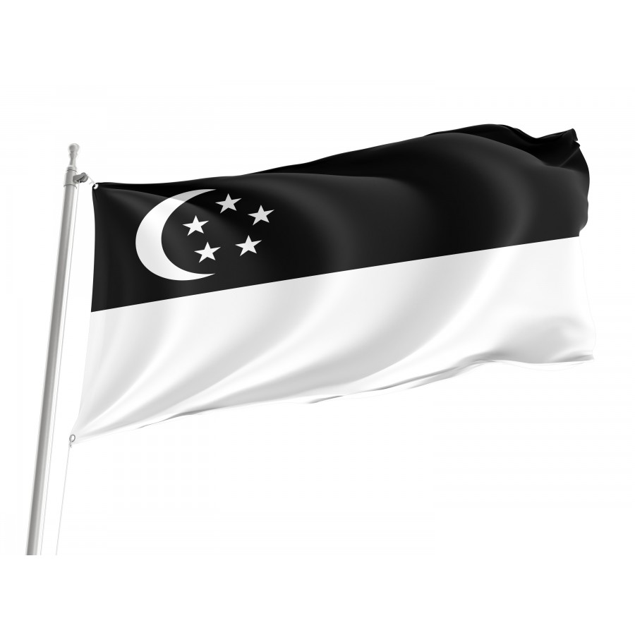 Flag of Black Singapore, Patriotic Flags, Unique Design Print, Flags for Indoor & Outdoor Use
