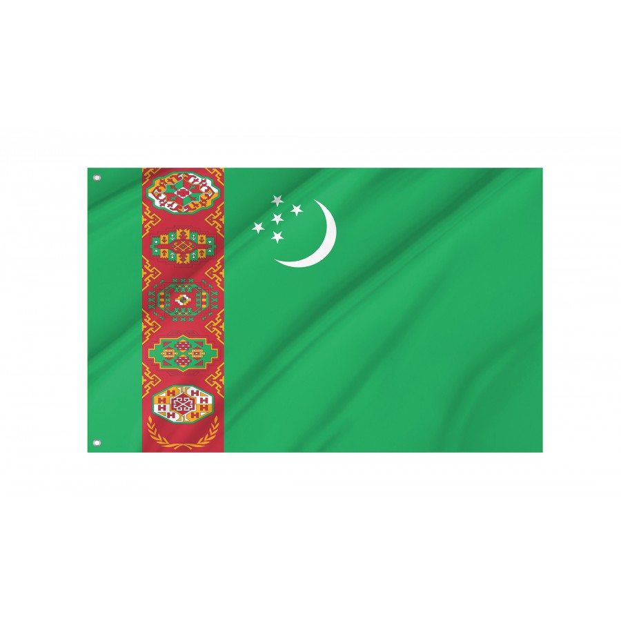Flag of Turkmenistan, Patriotic Flags, Unique Design Print, Flags for Indoor & Outdoor Use