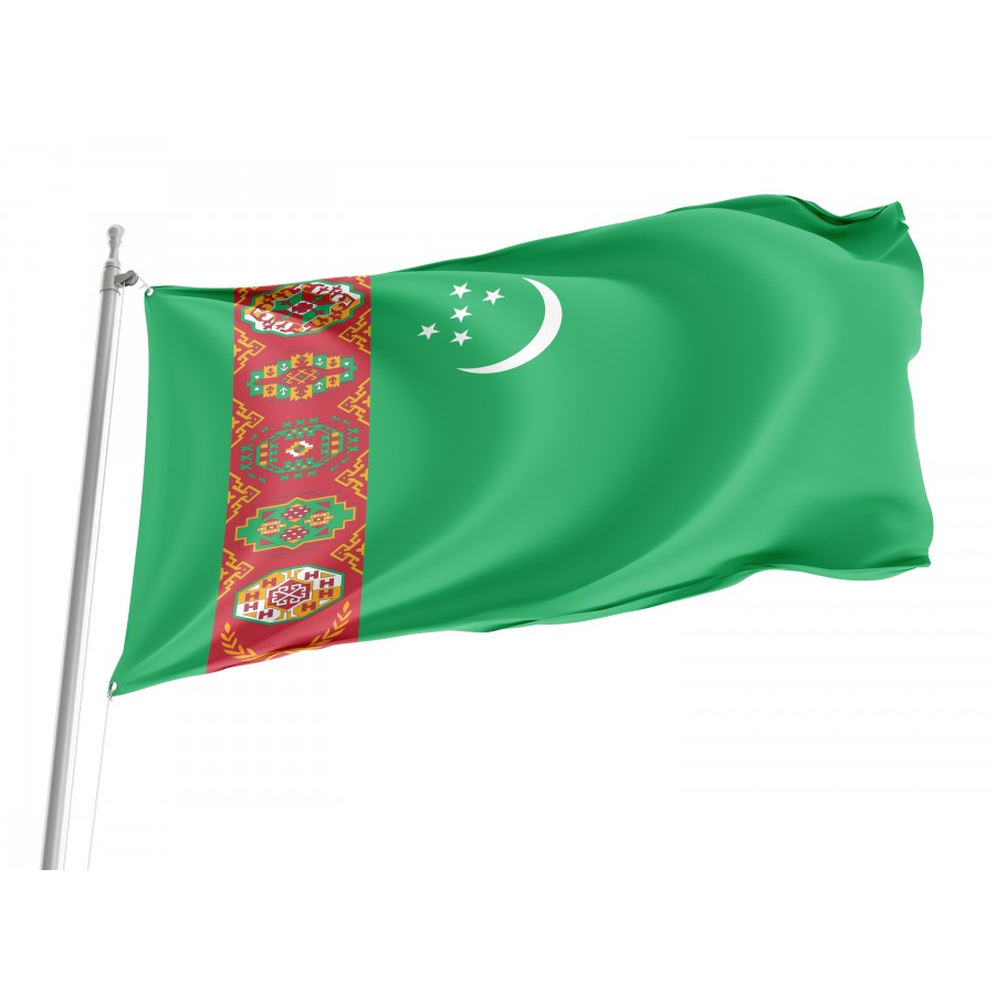 Flag of Turkmenistan, Patriotic Flags, Unique Design Print, Flags for Indoor & Outdoor Use