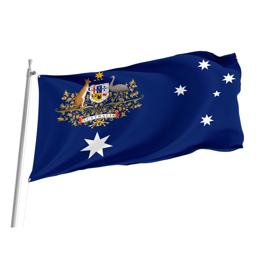 Australian Coat of Arms Stars Flag for Indoor & Outdoor Use