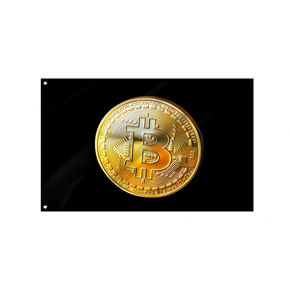 Bitcoin Gold Cryptocurrency Black Flag