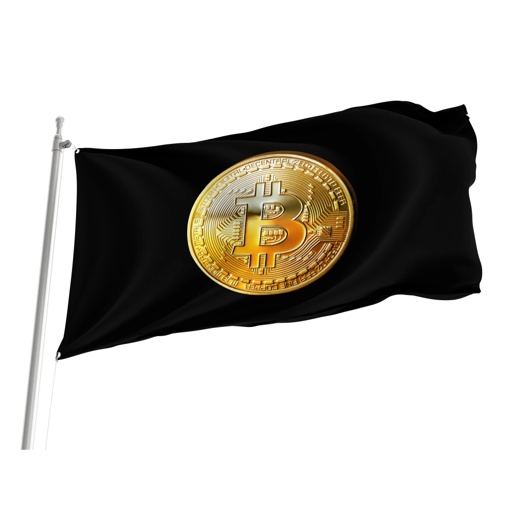 Bitcoin Gold Cryptocurrency Black Flag