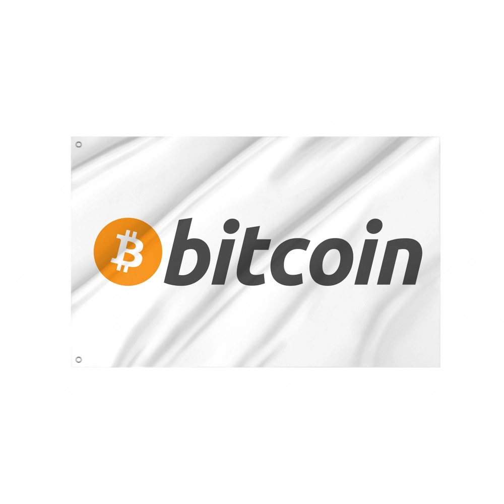 Bitcoin White Flag for Indoor & Outdoor Use