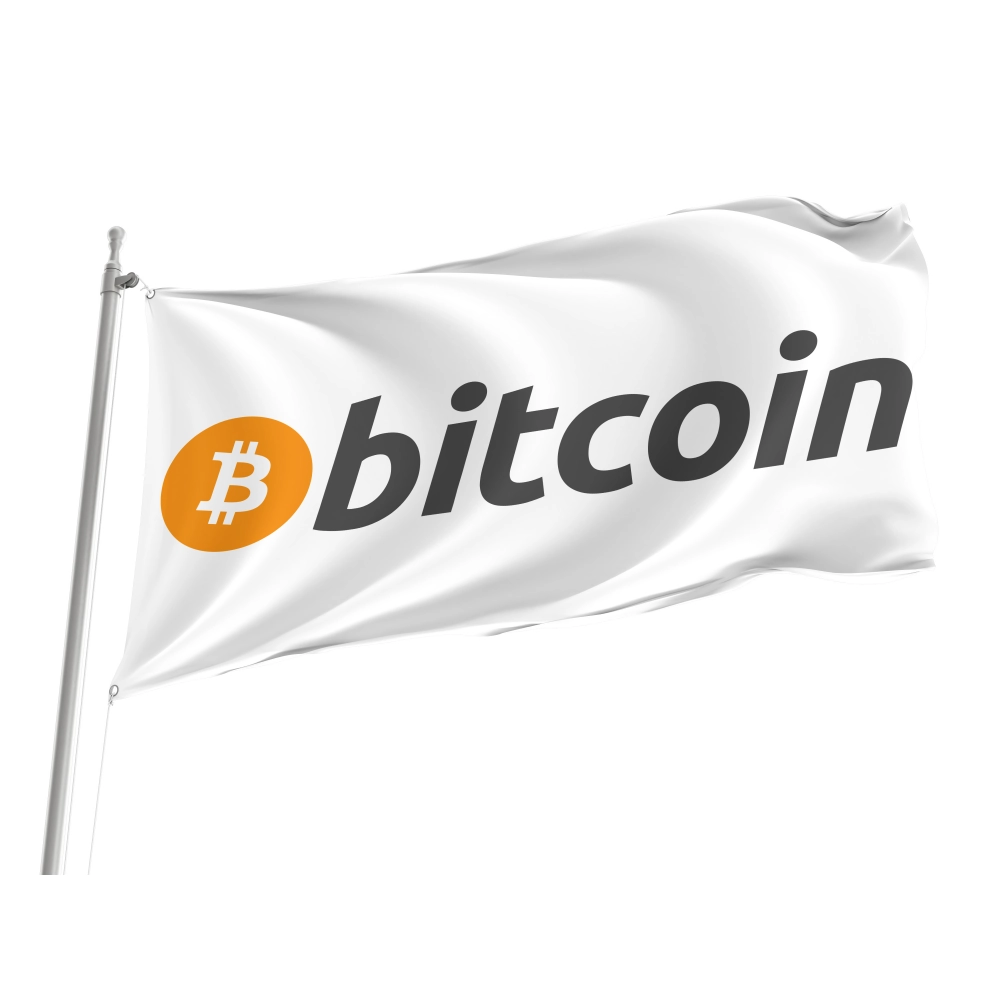 Bitcoin White Flag for Indoor & Outdoor Use