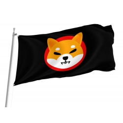 Shiba Inu (SHIB) Black Flag for Indoor & Outdoor Use