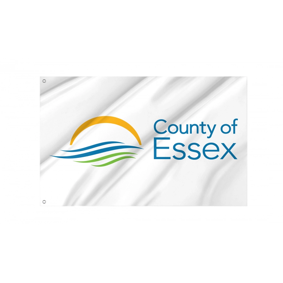 Essex County, Ontario White Flag, Patriotic Flags, Unique Design Print, Flags for Indoor & Outdoor Use