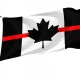 Black Canada Thin Red Line Flag for Indoor & Outdoor Use - Imagine 1