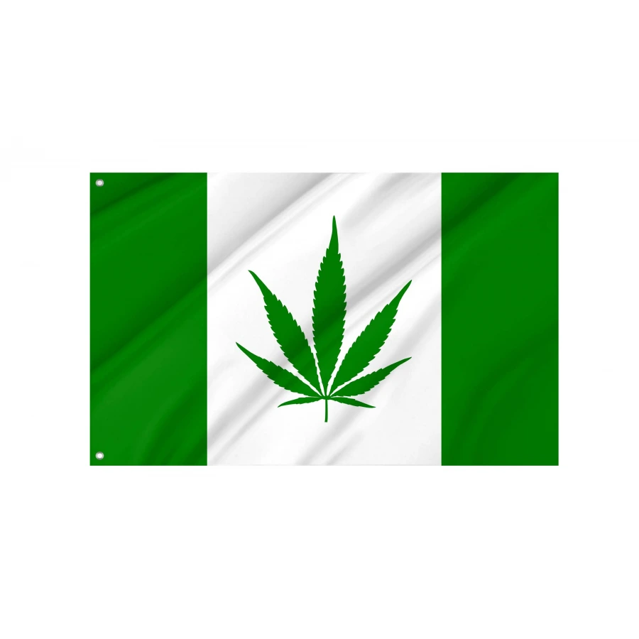 Canada Green Hemp Leaf Flag for Indoor & Outdoor Use, CAN115