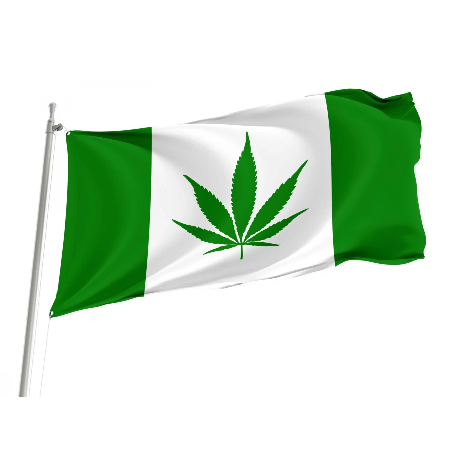 Canada Green Hemp Leaf Flag for Indoor & Outdoor Use, CAN115