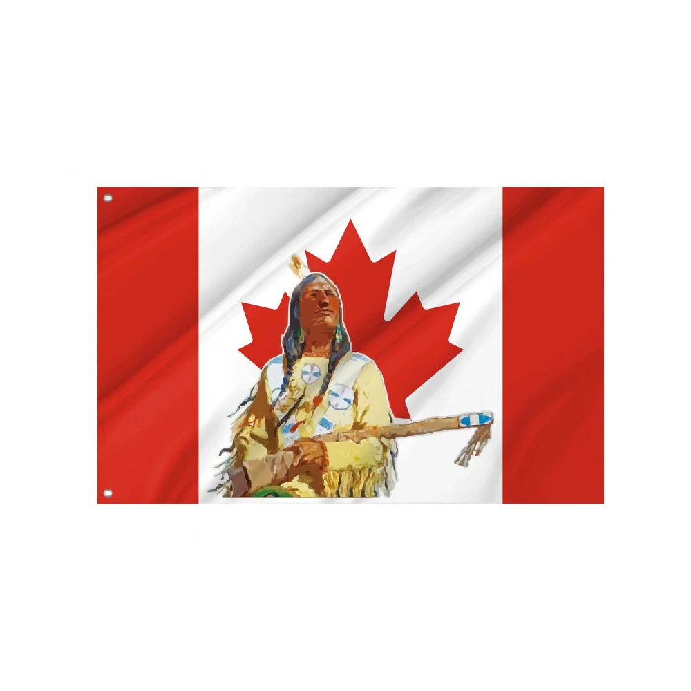 Canada Indigenous Portrait Flag for Indoor & Outdoor Use