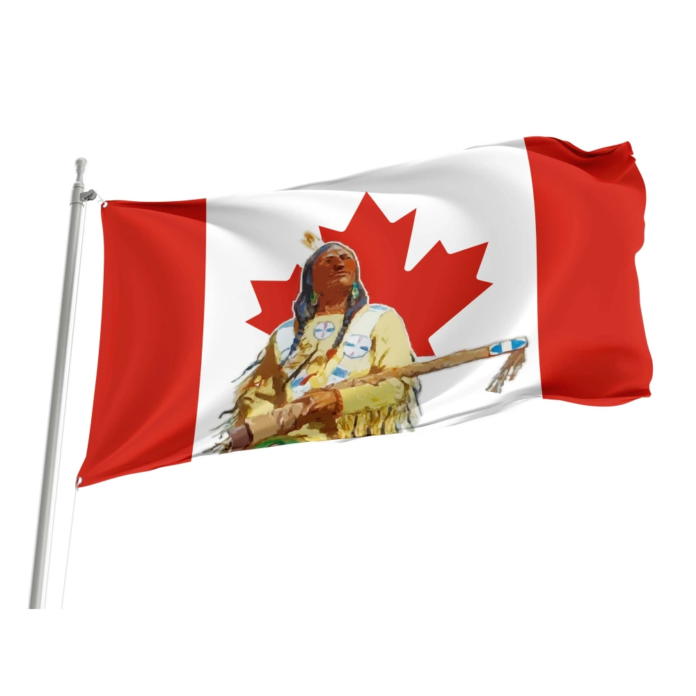 Canada Indigenous Portrait Flag for Indoor & Outdoor Use