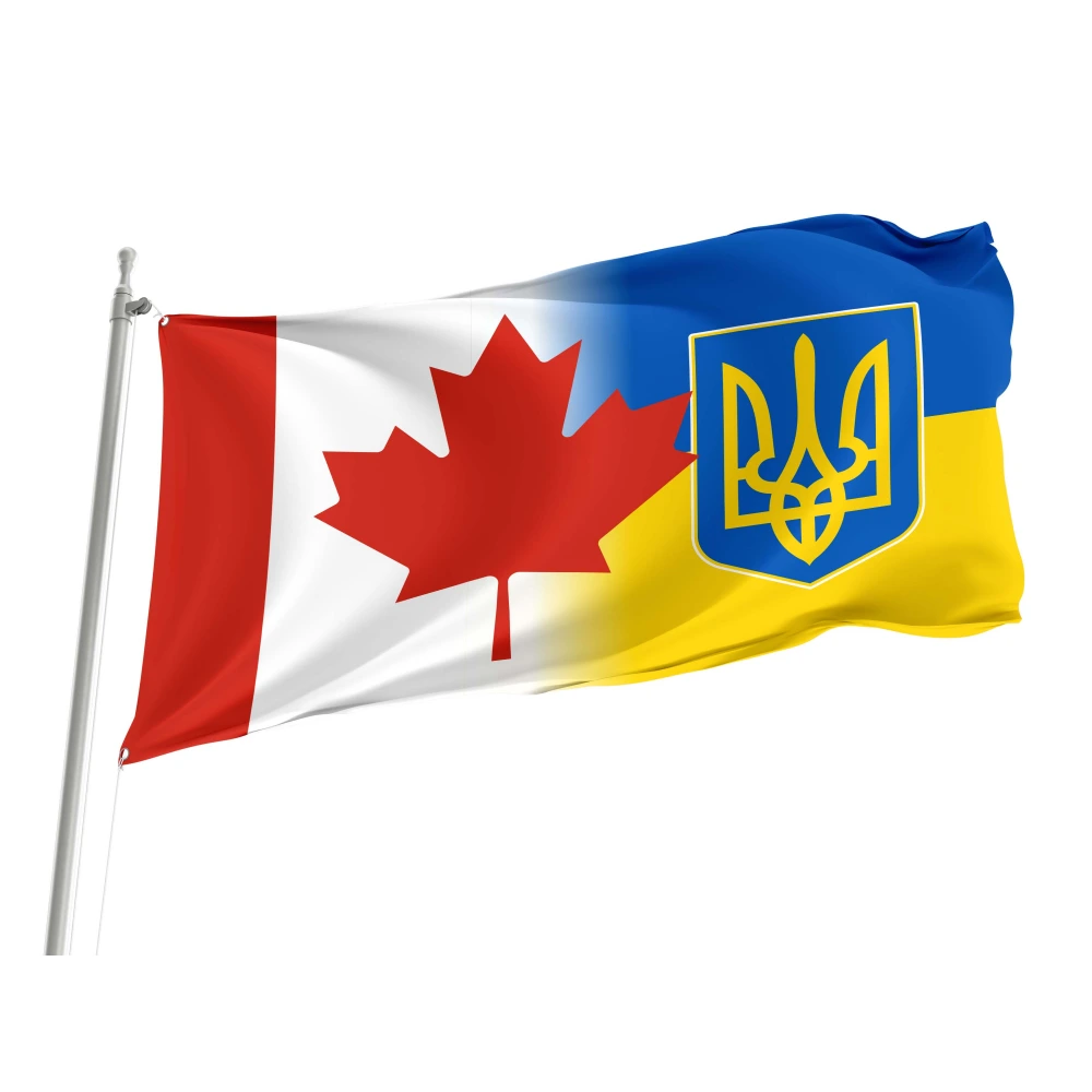 Canada Ukraine Coat Friendship Flag for Indoor & Outdoor Use