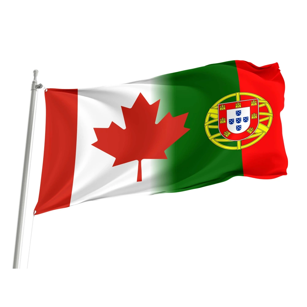 Canada Portugal Friendship Flag for Indoor & Outdoor Use