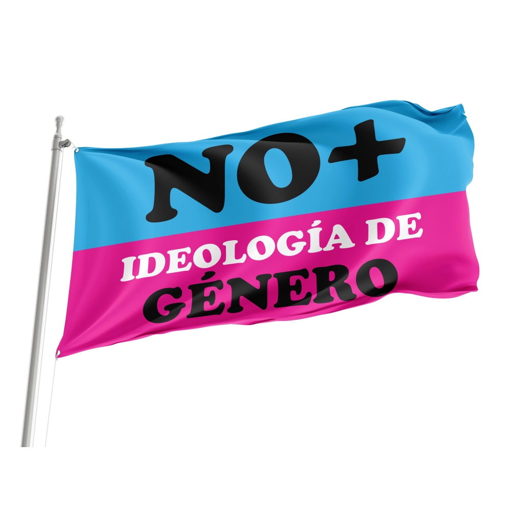 No + Ideología de Género usada en Chile Flag for Indoor & Outdoor Use
