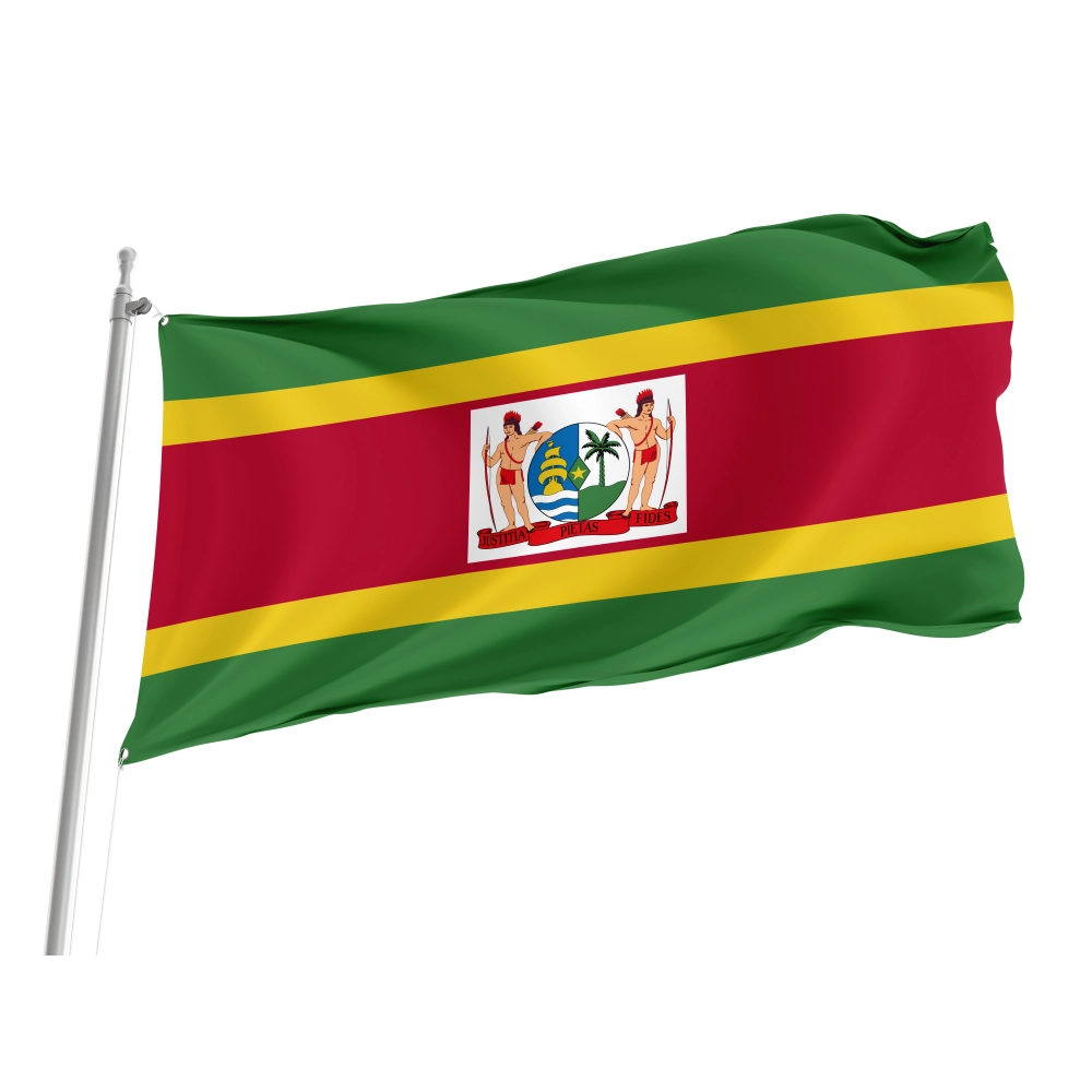 Republic of Suriname 1975 Proposal Flag for Indoor & Outdoor Use Republic of Suriname 1975 Proposal Flag for Indoor & Outdoor Use