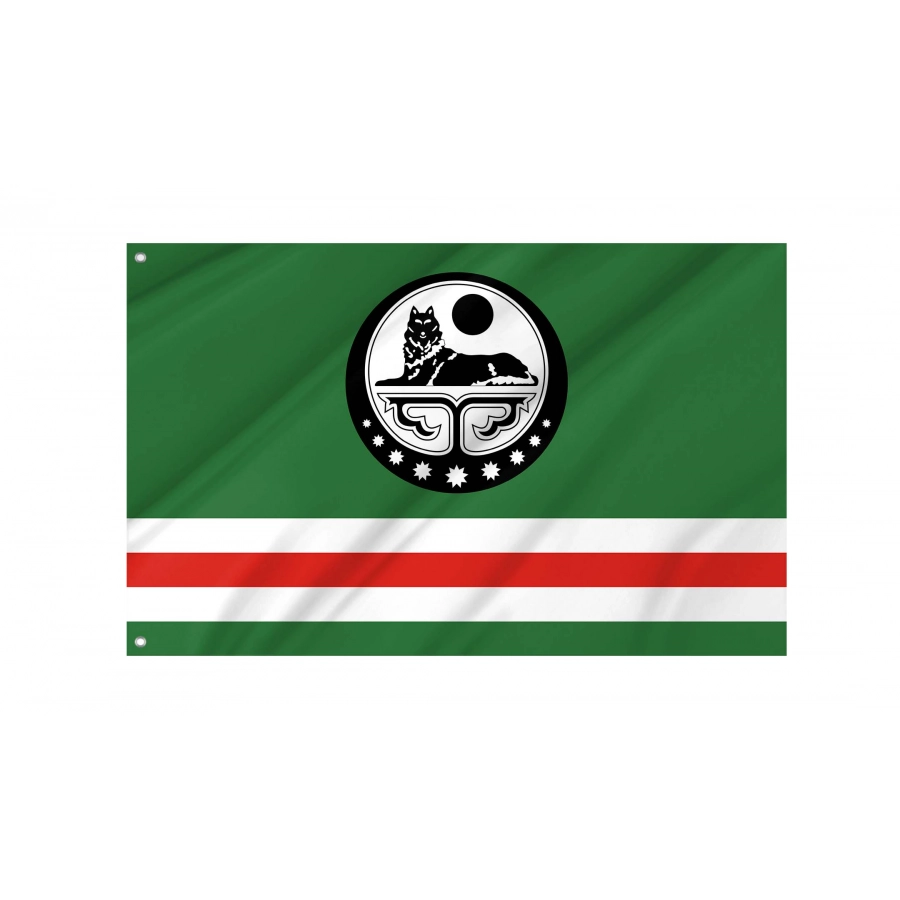 Chechen Republic of Ichkeria with COA Flag, FLAG63