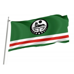 Chechen Republic of Ichkeria with COA Flag