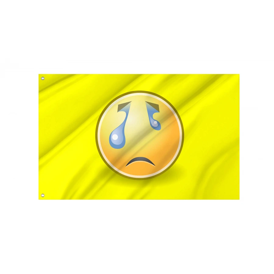 Crying Face Emoji Flag for Indoor & Outdoor Use, FLAG92