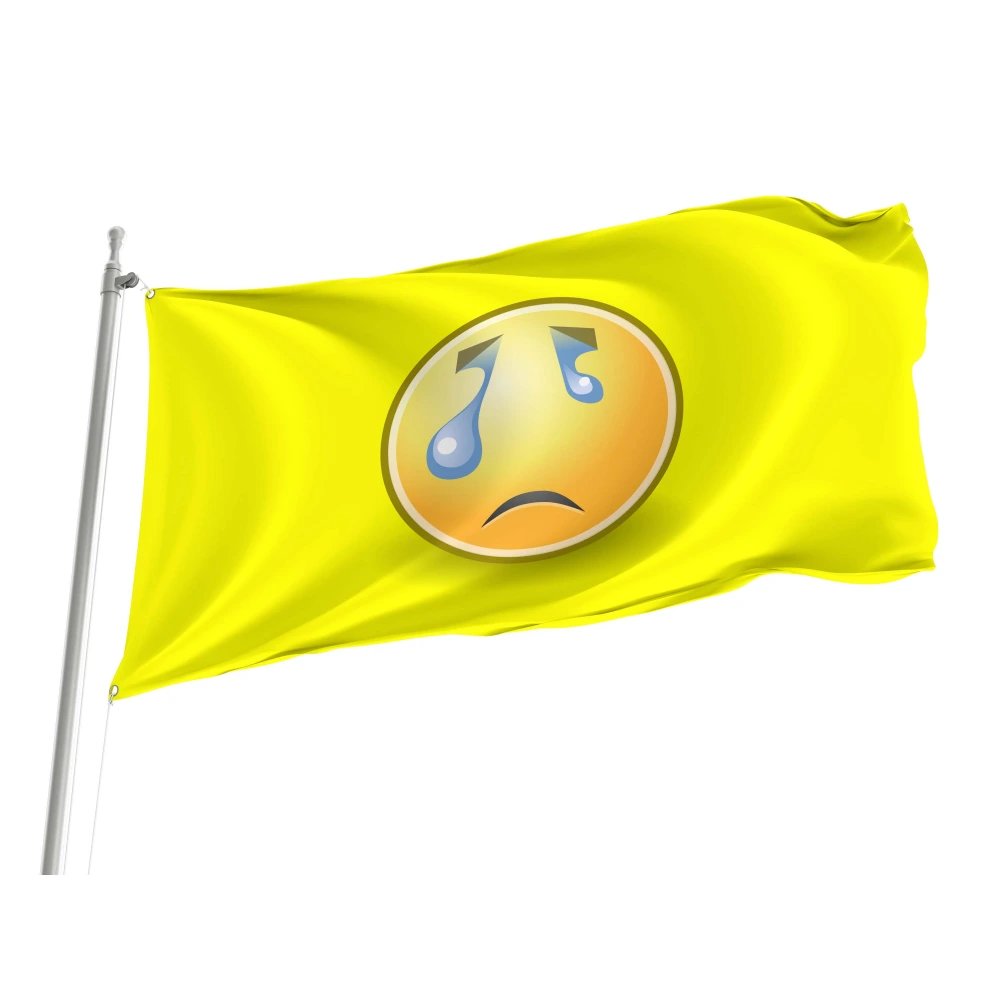 Crying Face Emoji Flag for Indoor & Outdoor Use