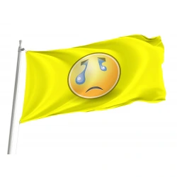Crying Face Emoji Flag for Indoor & Outdoor Use
