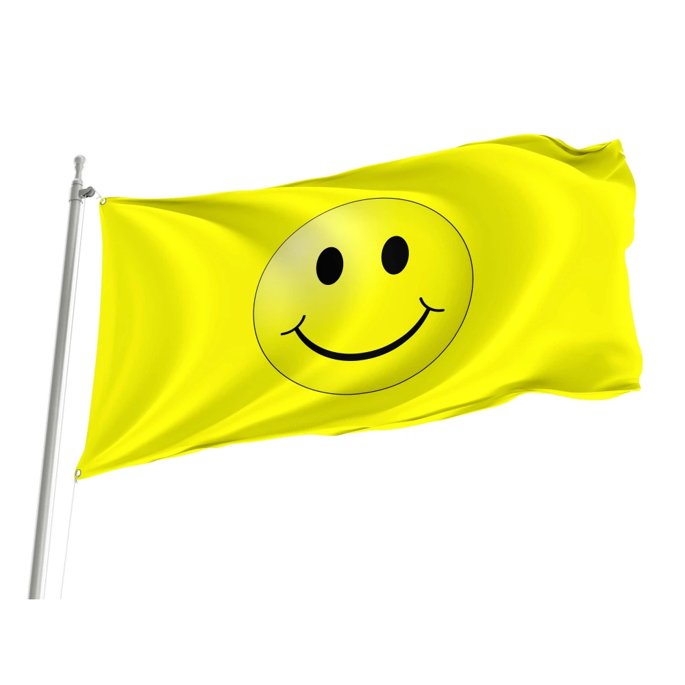 Happy Face Emoji Flag for Indoor & Outdoor Use