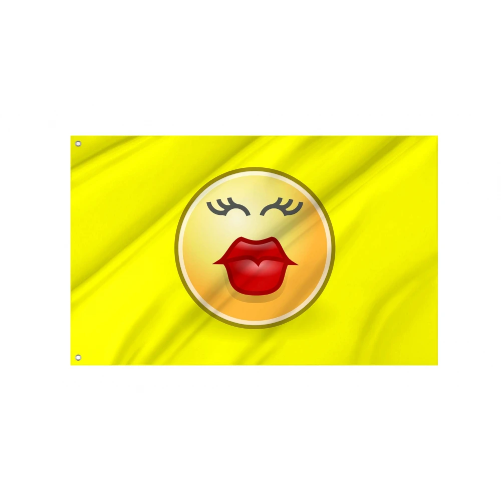 Kissing Face Emoji Flag for Indoor & Outdoor Use