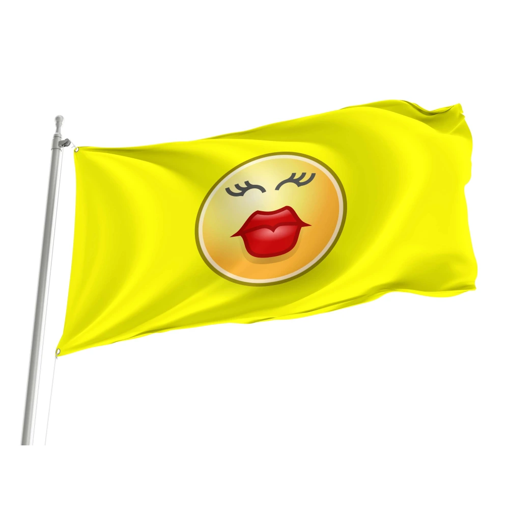 Kissing Face Emoji Flag for Indoor & Outdoor Use