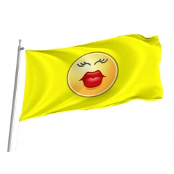 Kissing Face Emoji Flag for Indoor & Outdoor Use