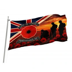 Lest We Forget Remembrance Day Union Jack Flag