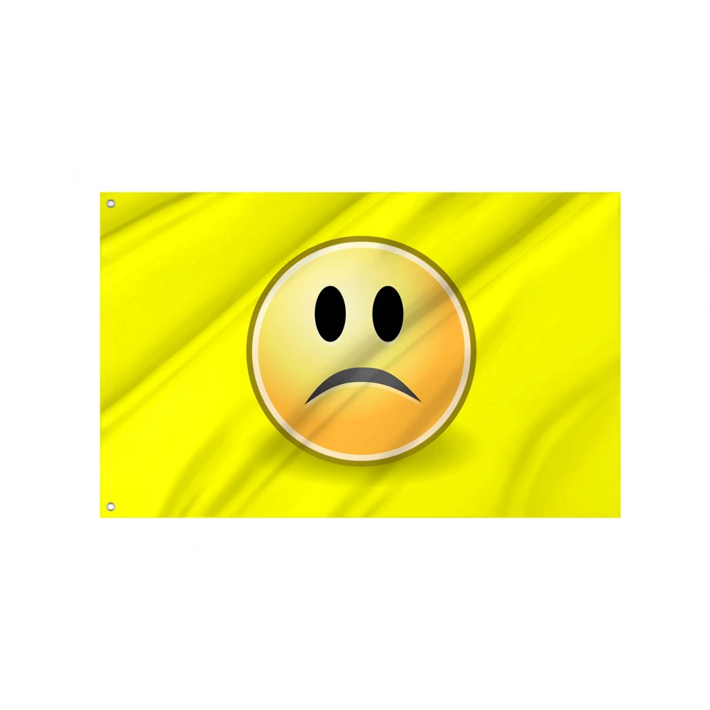Sad Face Emoji Flag for Indoor & Outdoor Use