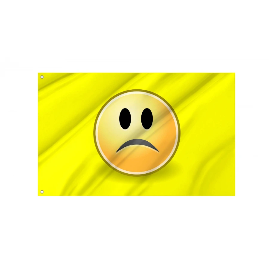 Sad Face Emoji Flag for Indoor & Outdoor Use, FLAG91
