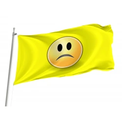 Sad Face Emoji Flag for Indoor & Outdoor Use