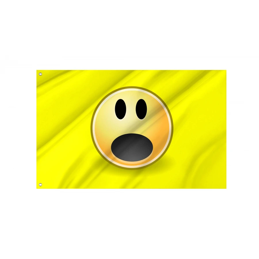 Surprised Face Emoji Flag for Indoor & Outdoor Use, FLAG89