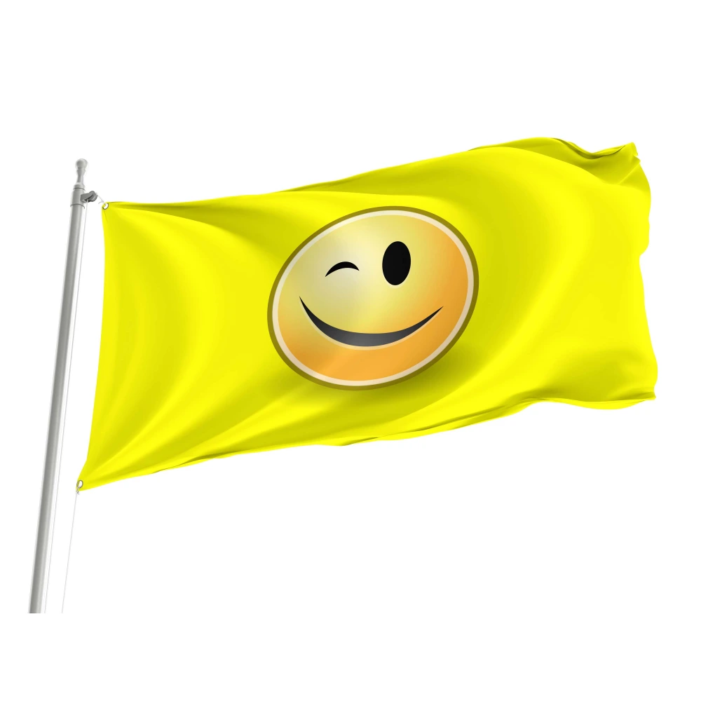 Winking Face Emoji Flag for Indoor & Outdoor Use