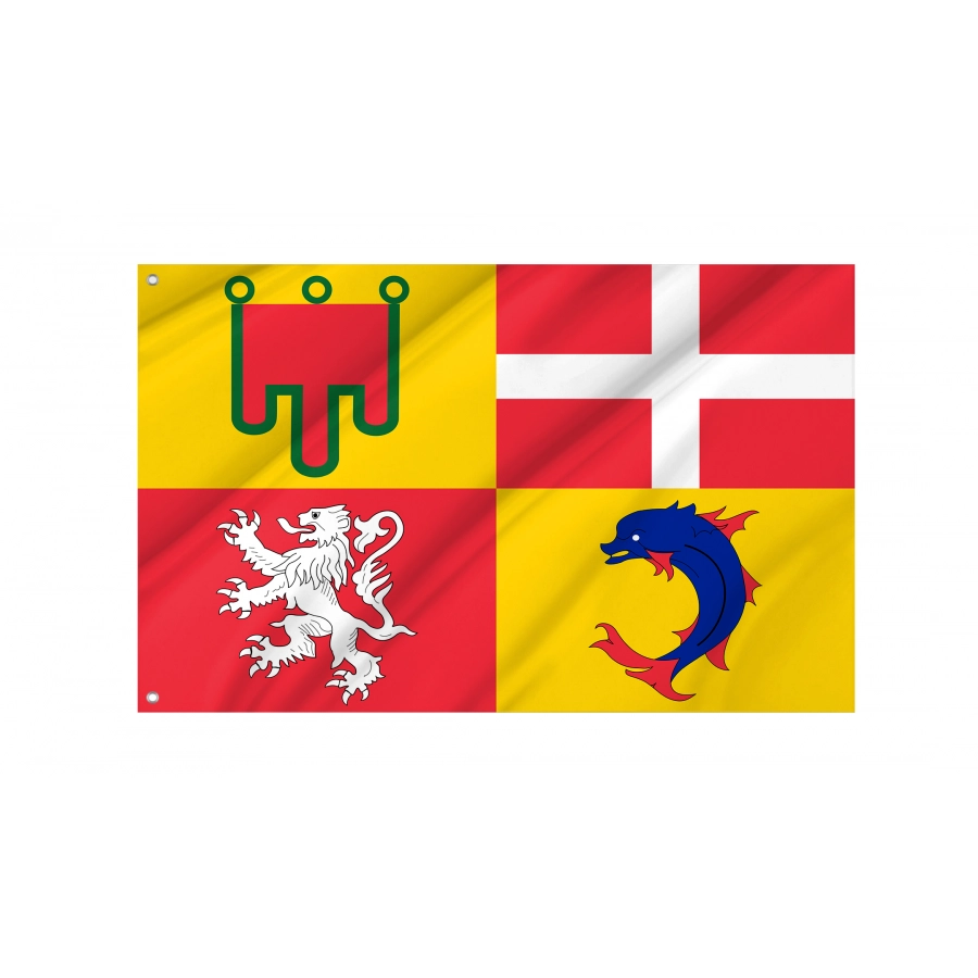 Flag Of French Administrative Region Auvergne-Rhone-Alpes, Patriotic Flags, Unique Design Print, Flags For Indoor & Outdoor Use - High Quality France for Indoor and Outdoor Use