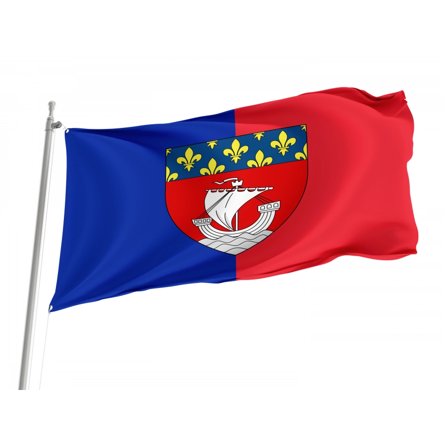 Flag Of Paris With Shield, Patriotic Flags, Unique Design Print, Flags For Indoor & Outdoor Use - High Quality Paris for Indoor and Outdoor Use