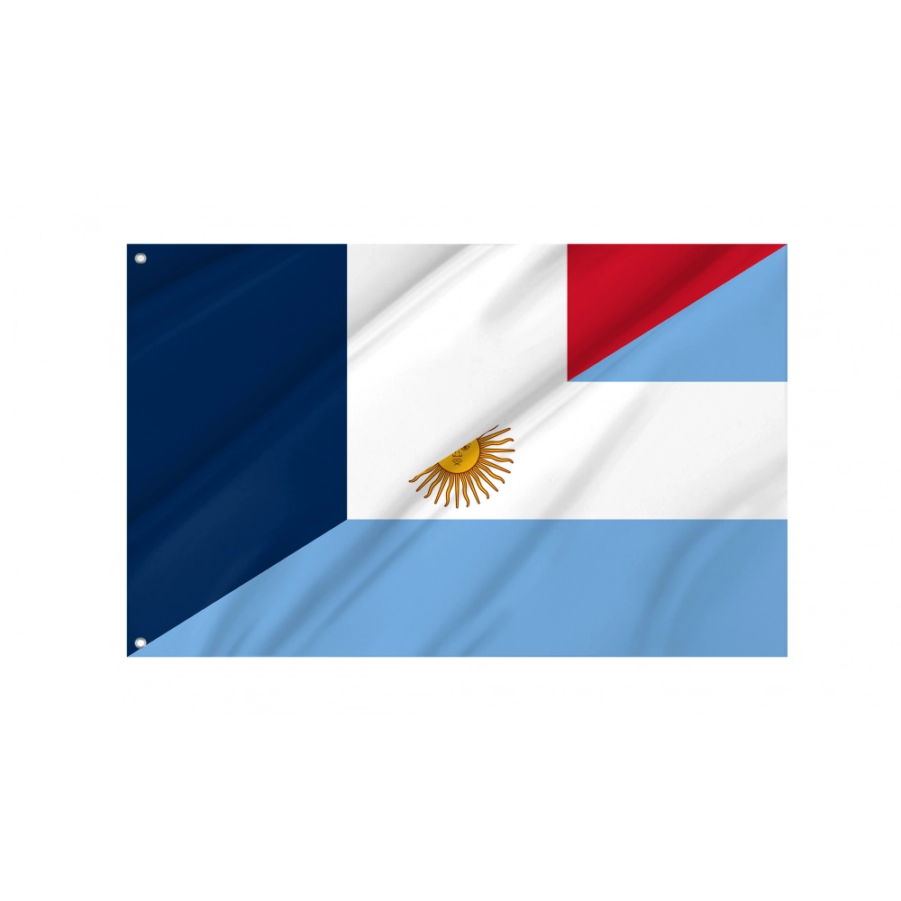 France and Argentina Friendship Flag for Indoor & Outdoor Use