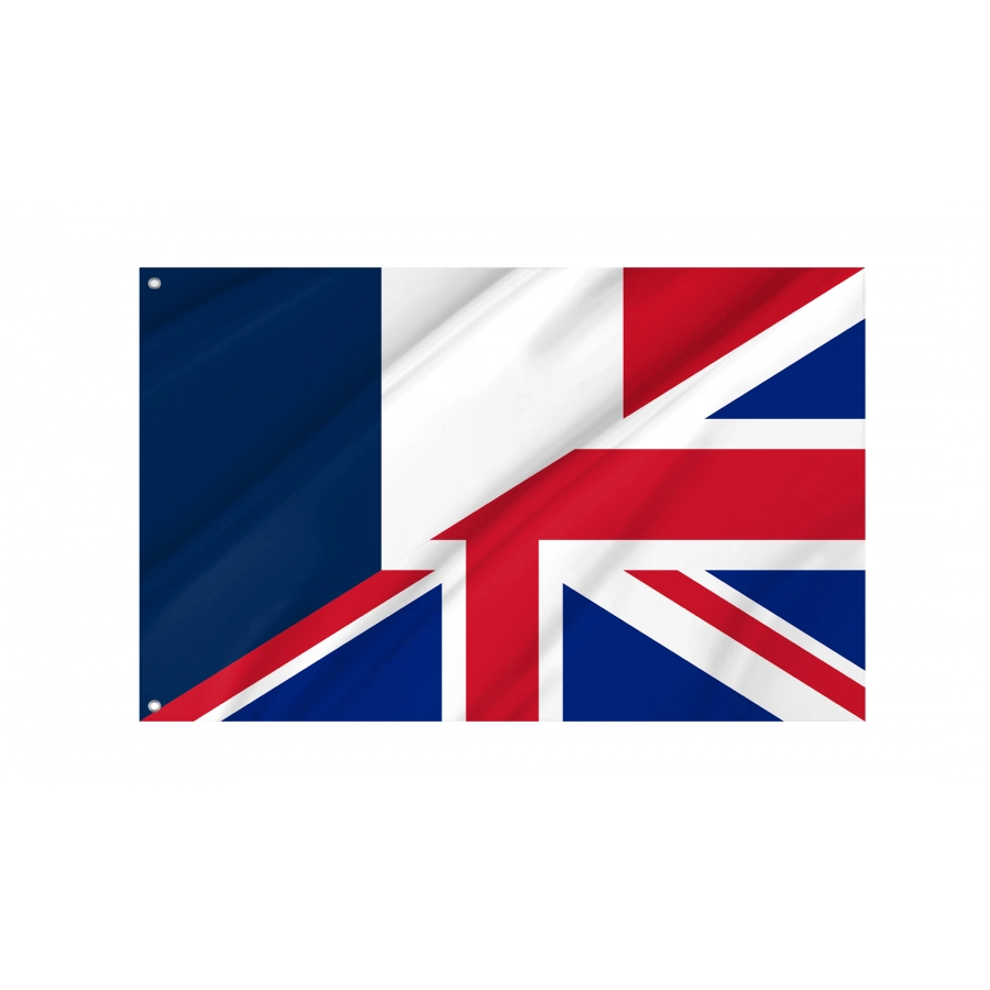 France And United Kingdom Friendship Flag, Patriotic Flags, Unique Design Print, Flags For Indoor & Outdoor Use - High Quality Friendship Flag for Indoor and Outdoor Use