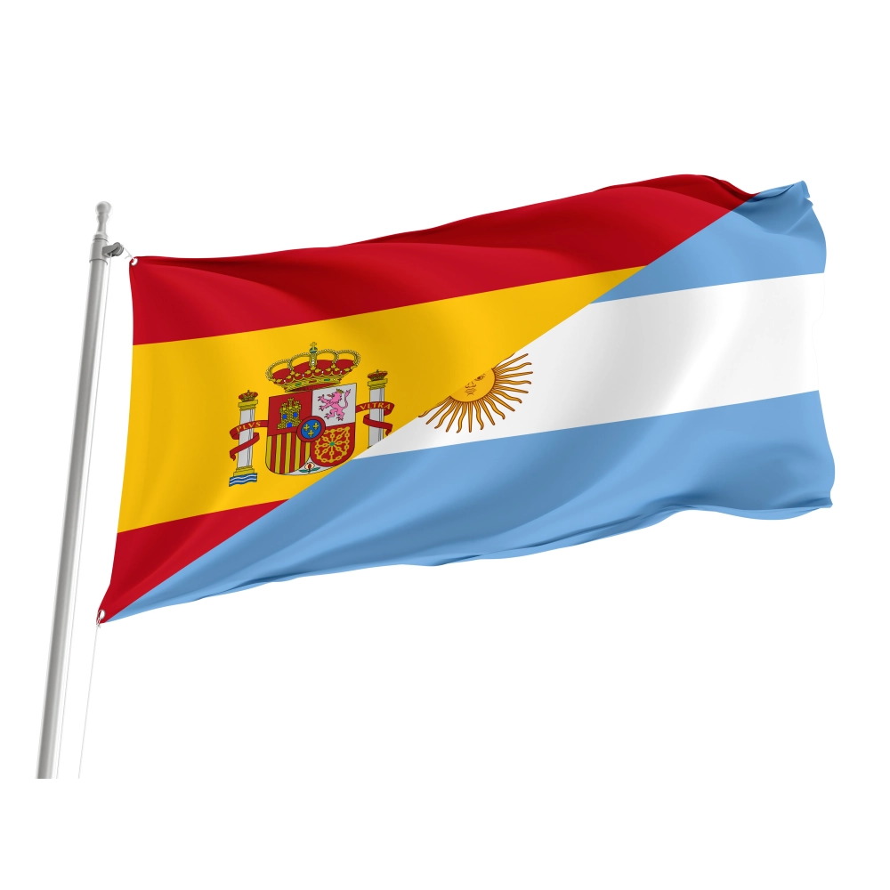 Spain and Argentina Friendship Flag for Indoor & Outdoor Use