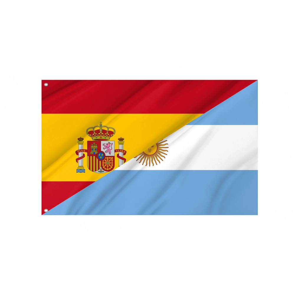 Spain and Argentina Friendship Flag for Indoor & Outdoor Use