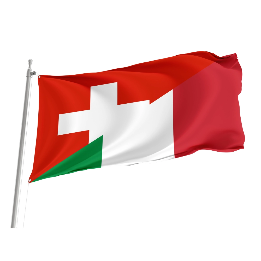 Switzerland and Italy Friendship Flag for Indoor & Outdoor Use