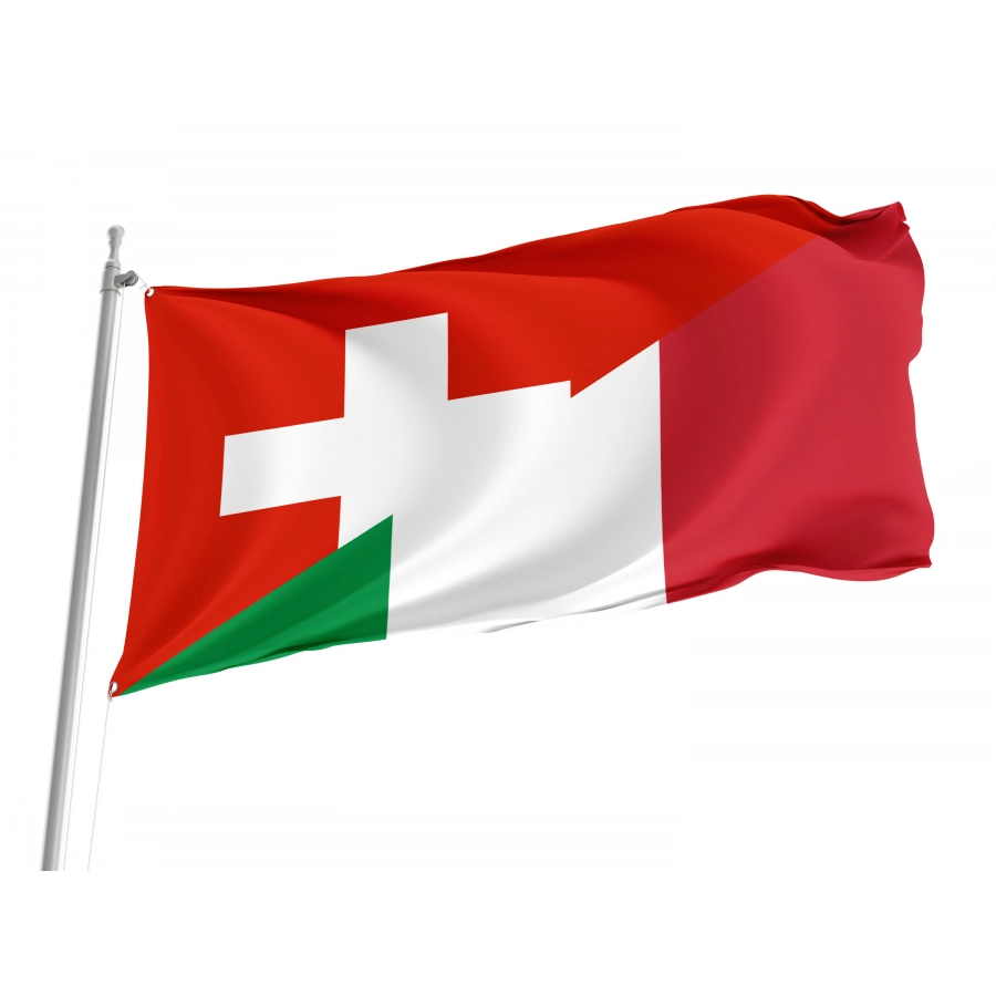 Switzerland And Italy Friendship Flag, Patriotic Flags, Unique Design Print, Flags For Indoor & Outdoor Use - High Quality Friendship Flag for Indoor and Outdoor Use