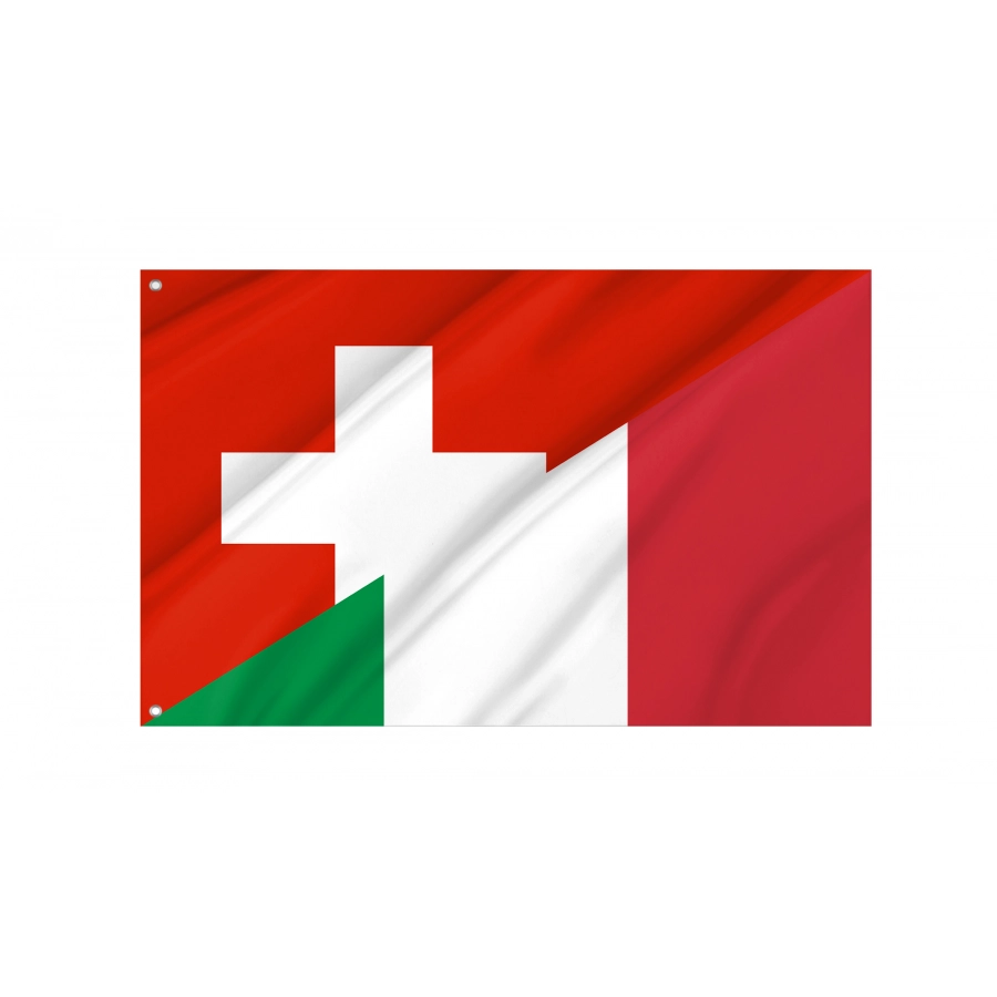 Switzerland And Italy Friendship Flag, Patriotic Flags, Unique Design Print, Flags For Indoor & Outdoor Use - High Quality Friendship Flag for Indoor and Outdoor Use