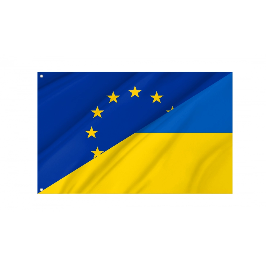 Europe and Ukraine Friendship Flag for Indoor & Outdoor Use, EUUA01