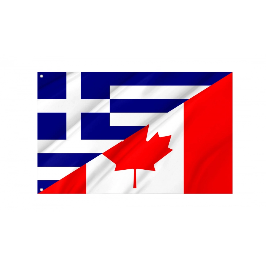 Greece and Canada Flag for Indoor & Outdoor Use, FRIENDSFLAG02