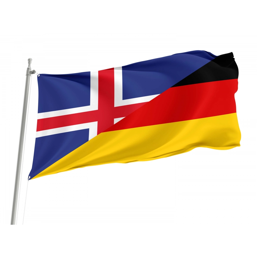 Iceland - Germany Friendship Flag for Indoor & Outdoor Use, ISDE