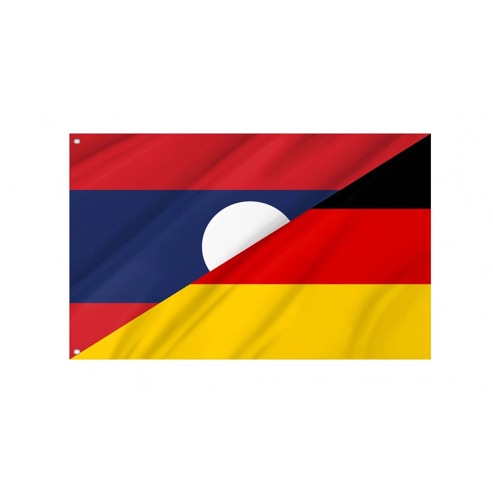 Laos - Germany Friendship Flag for Indoor & Outdoor Use