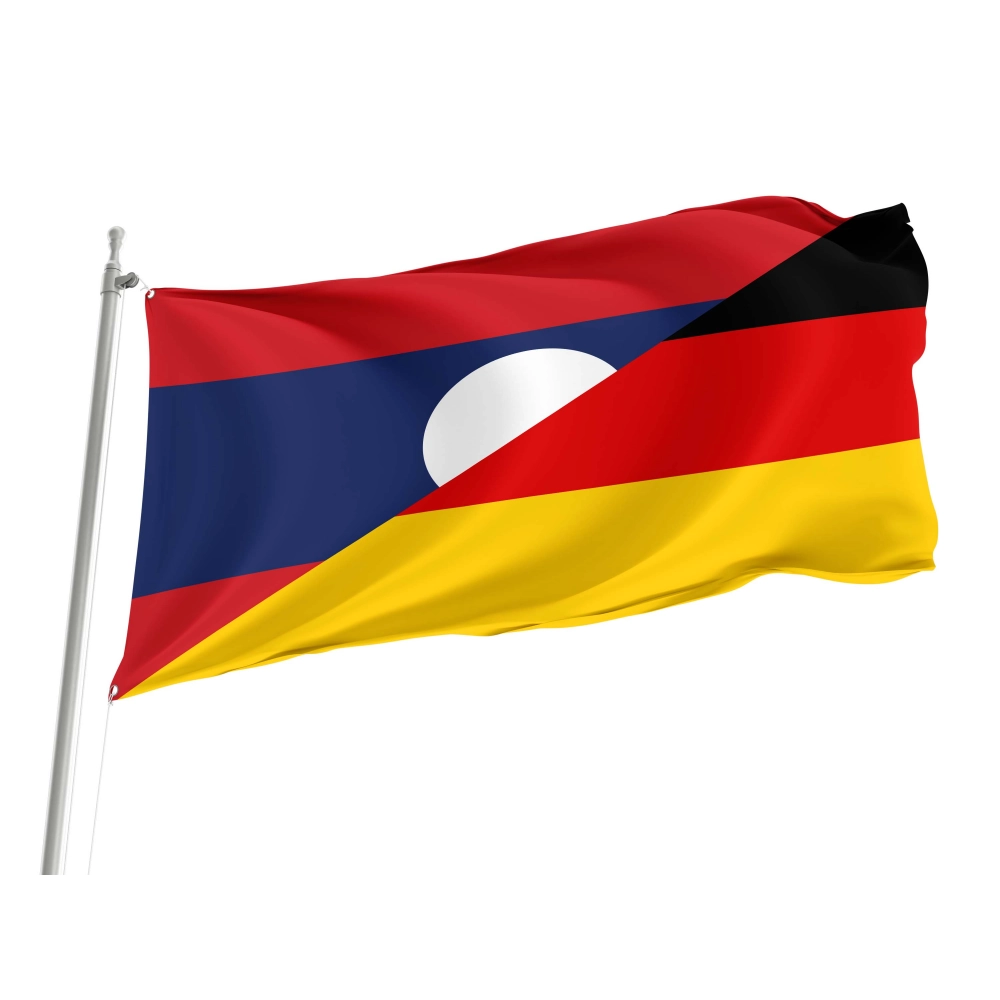 Laos - Germany Friendship Flag for Indoor & Outdoor Use
